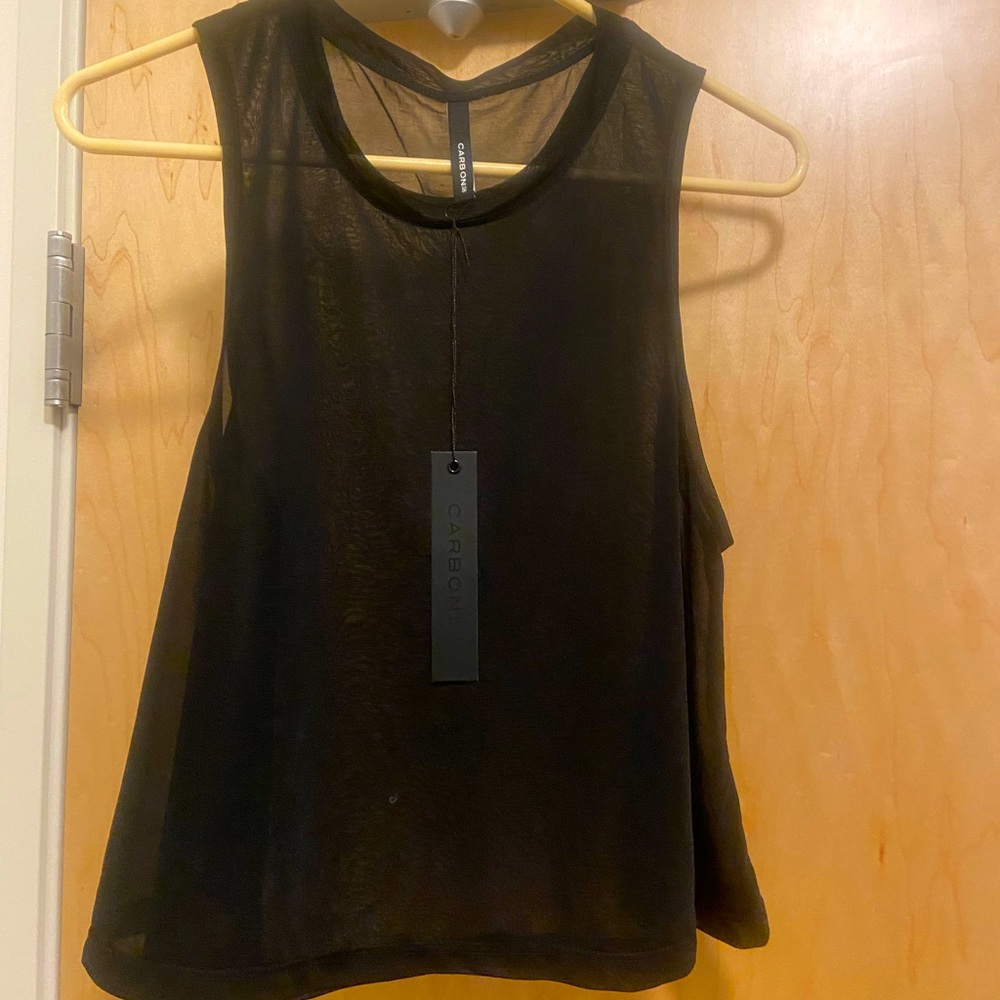Carbon38 Mesh Crop Tank